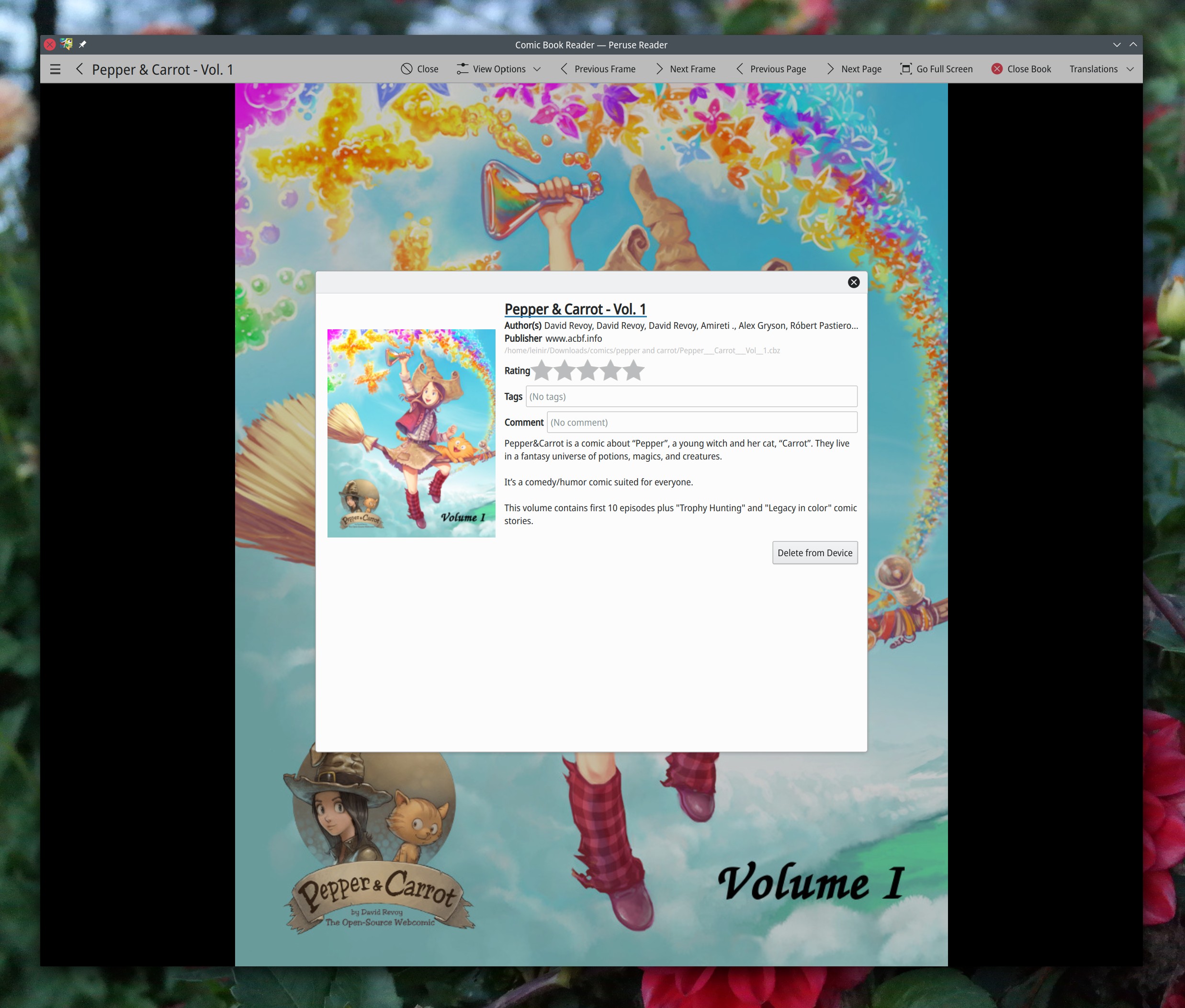 Zrzut ekranu Peruse